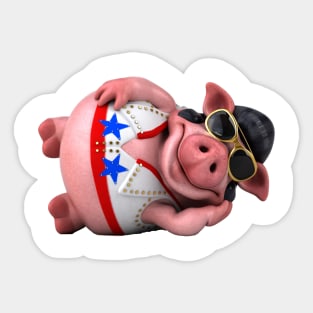 ELVIS PRESLEY STYLE FUNNY PIG ROCKER Sticker